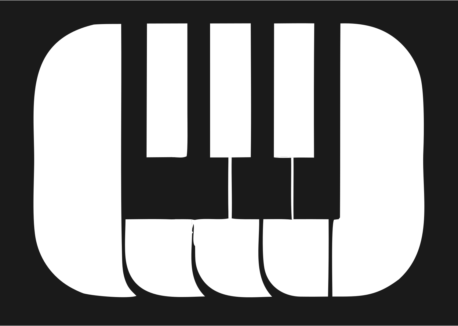 Bold Piano Keys Badge #1a1a1a/#ffffff