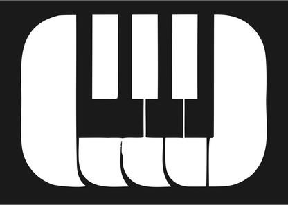 Bold Piano Keys Badge #1a1a1a/#ffffff