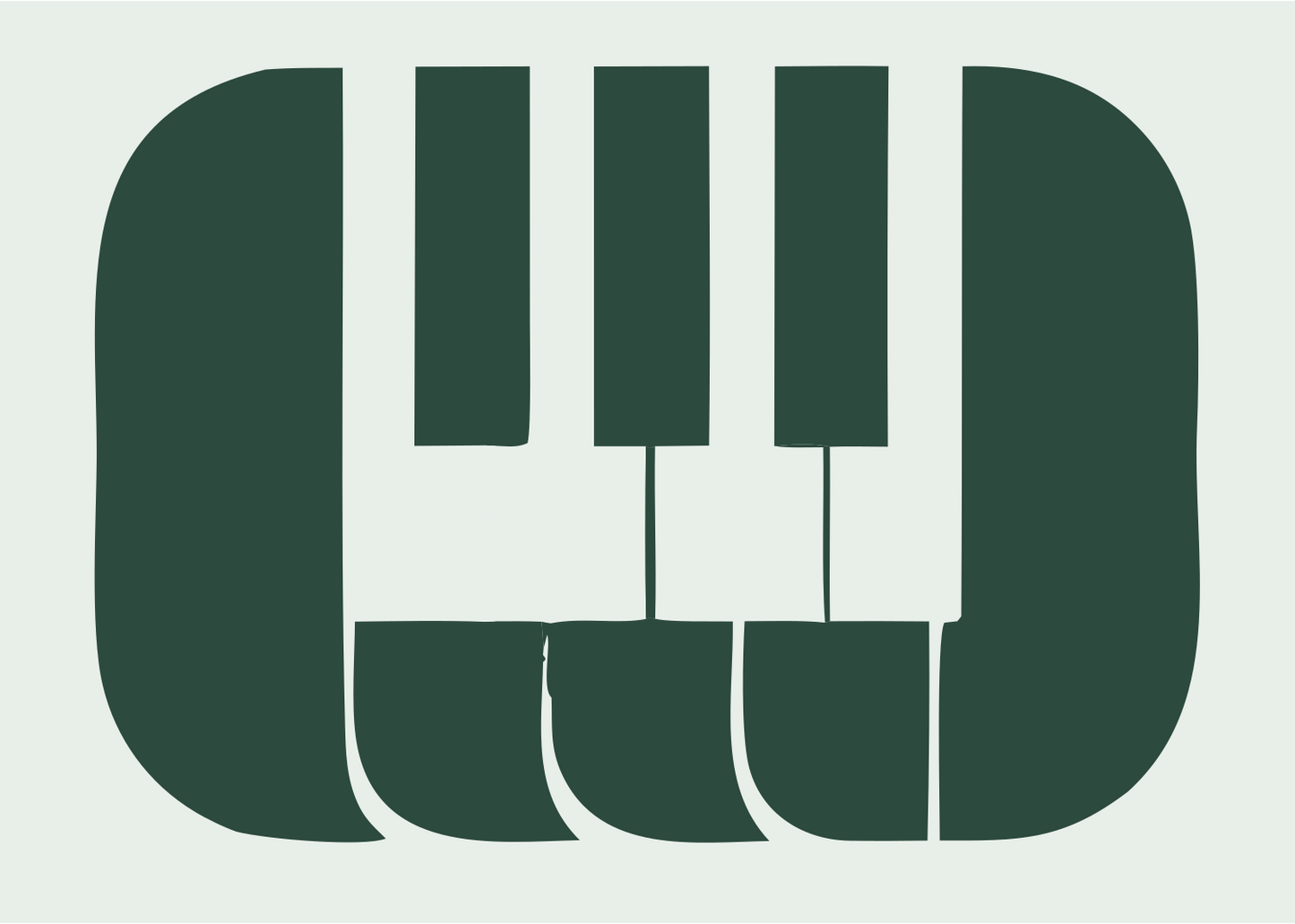Bold Piano Keys Badge #e8efe9/#2d4a3e