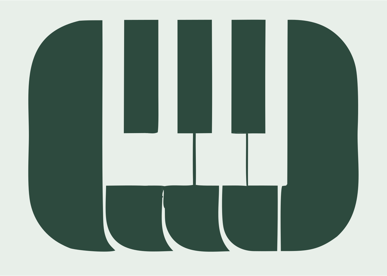 Bold Piano Keys Badge #e8efe9/#2d4a3e
