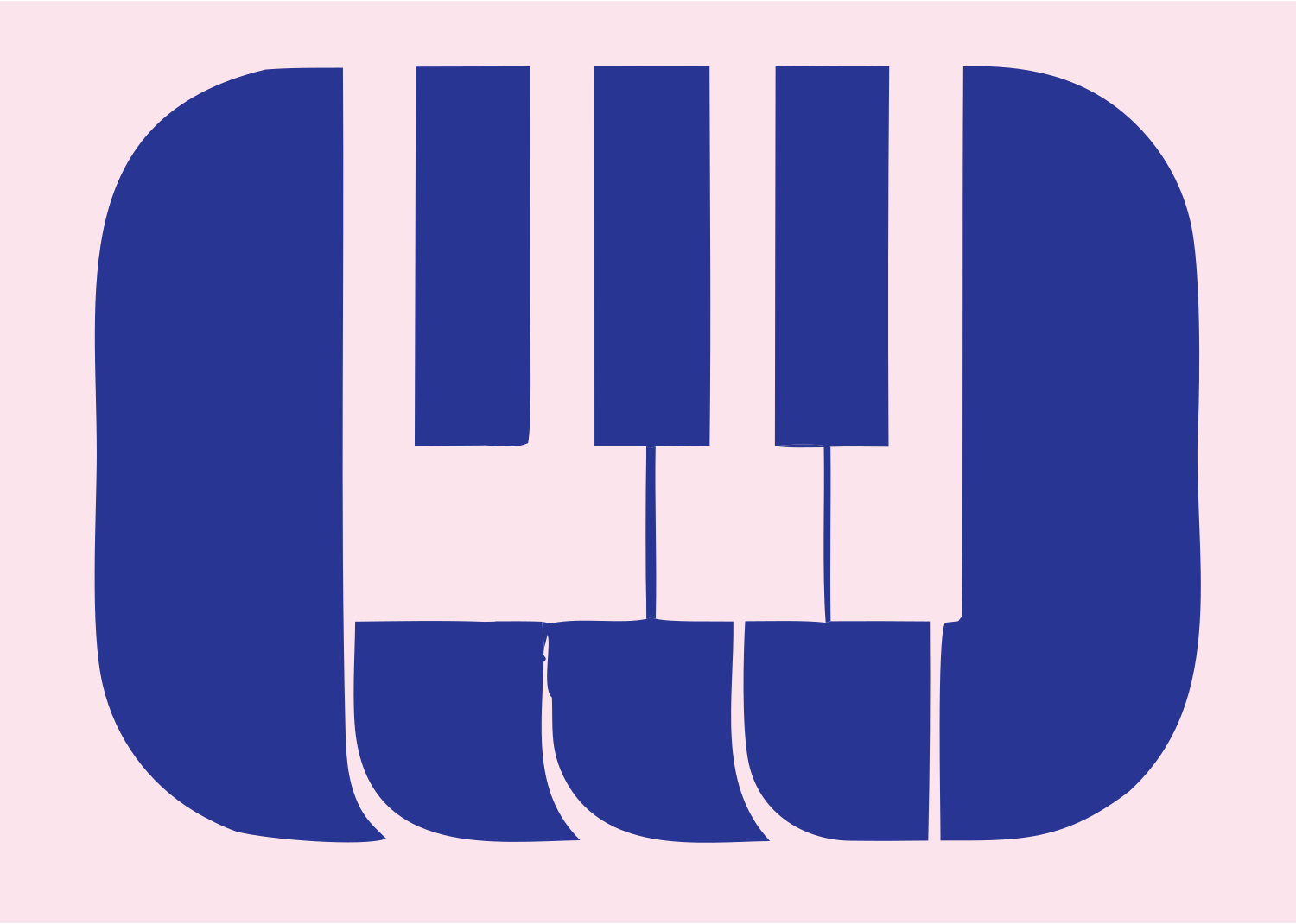 Bold Piano Keys Badge #fce4ec/#283593