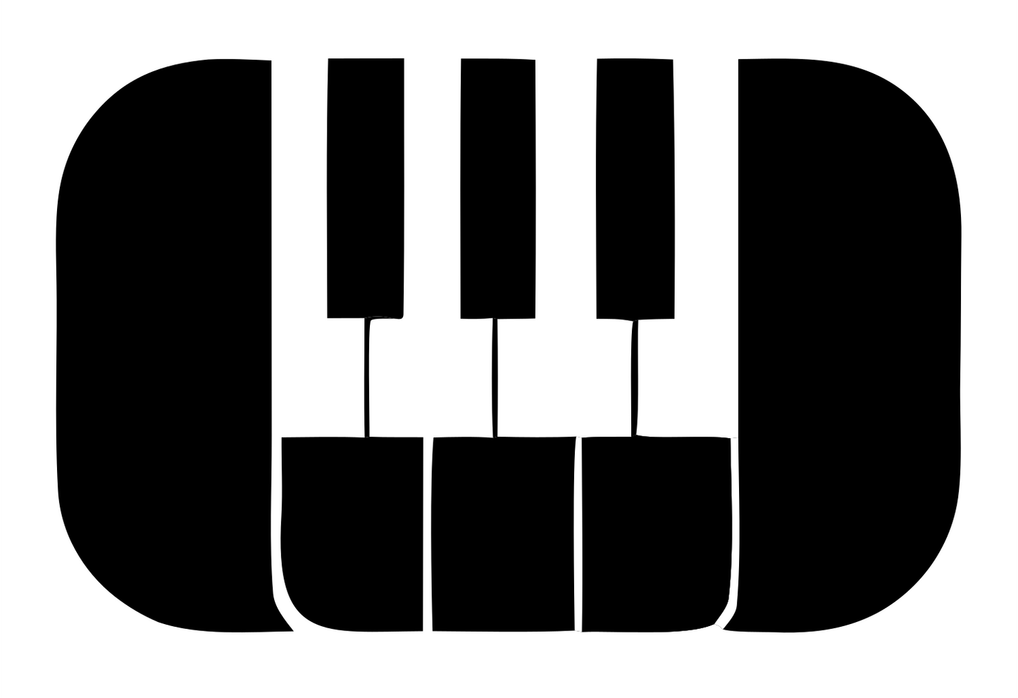 Bold Piano Keys Logo #ffffff/#000000