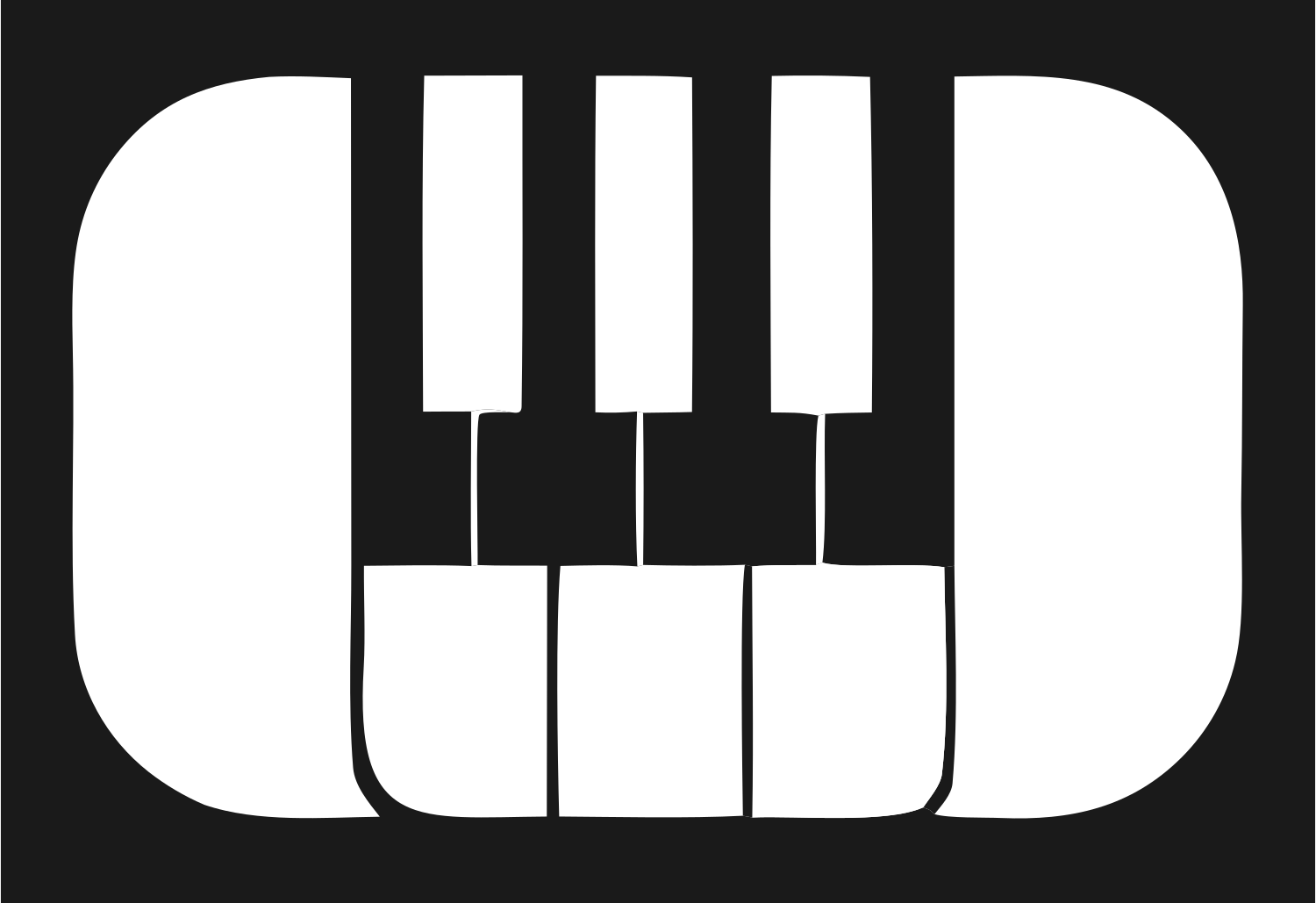 Bold Piano Keys Logo #1a1a1a/#ffffff