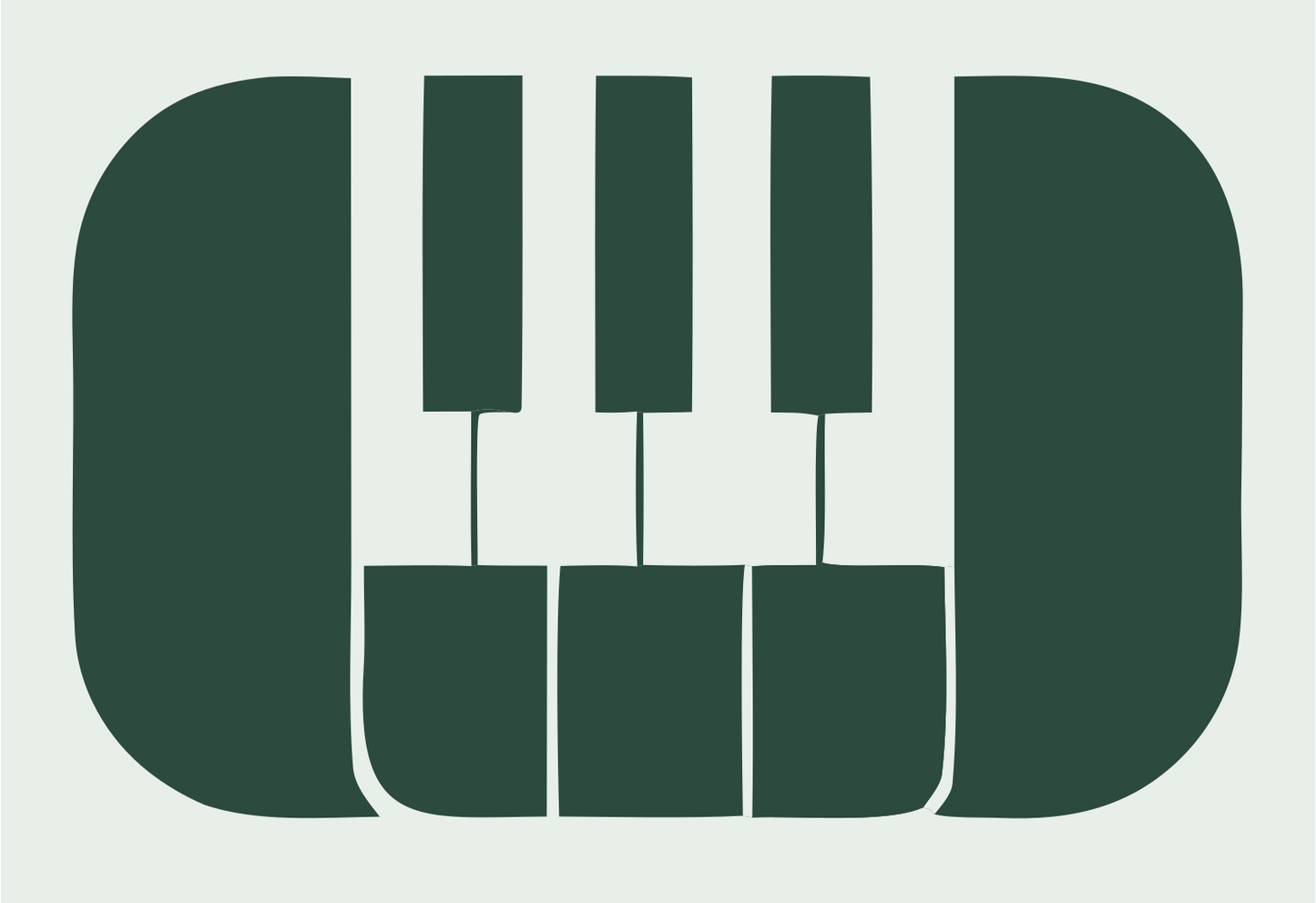 Bold Piano Keys Logo #e8efe9/#2d4a3e