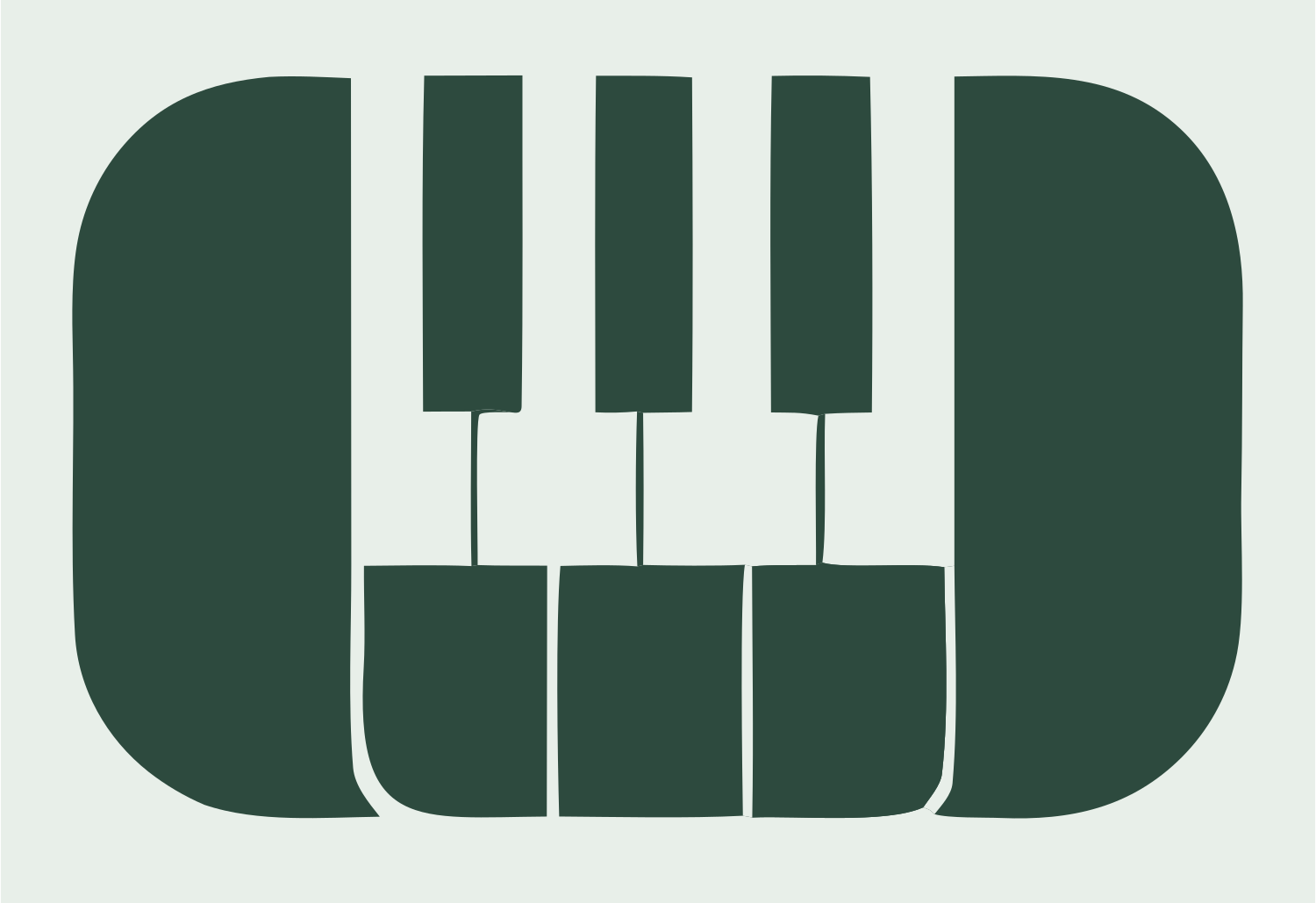 Bold Piano Keys Logo #e8efe9/#2d4a3e