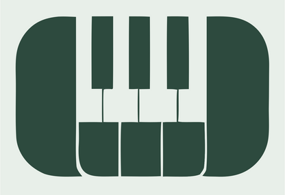 Bold Piano Keys Logo #e8efe9/#2d4a3e