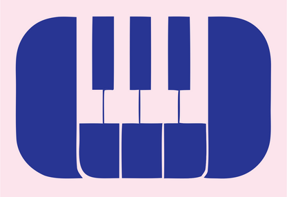 Bold Piano Keys Logo #fce4ec/#283593