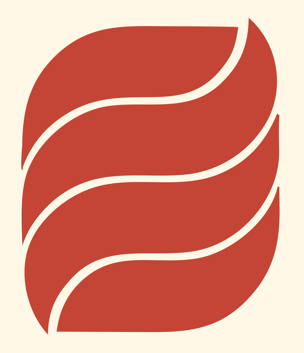 Bold Wave Keys Piano Emblem #fff8e7/#c44536