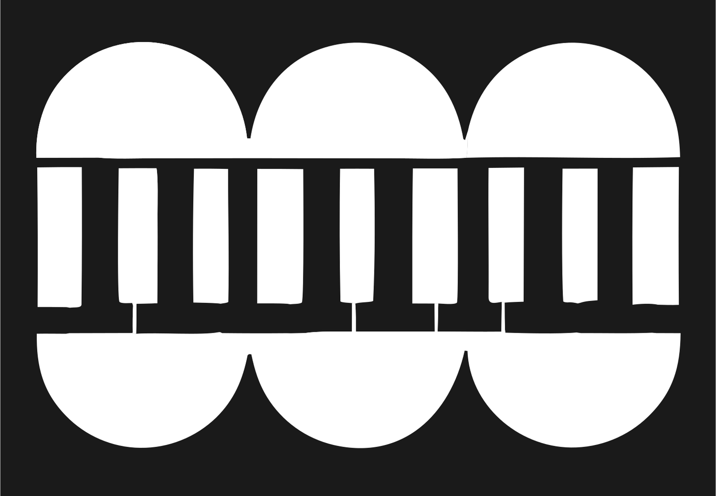 Bold Piano Keyboard Circle Logo #1a1a1a/#ffffff