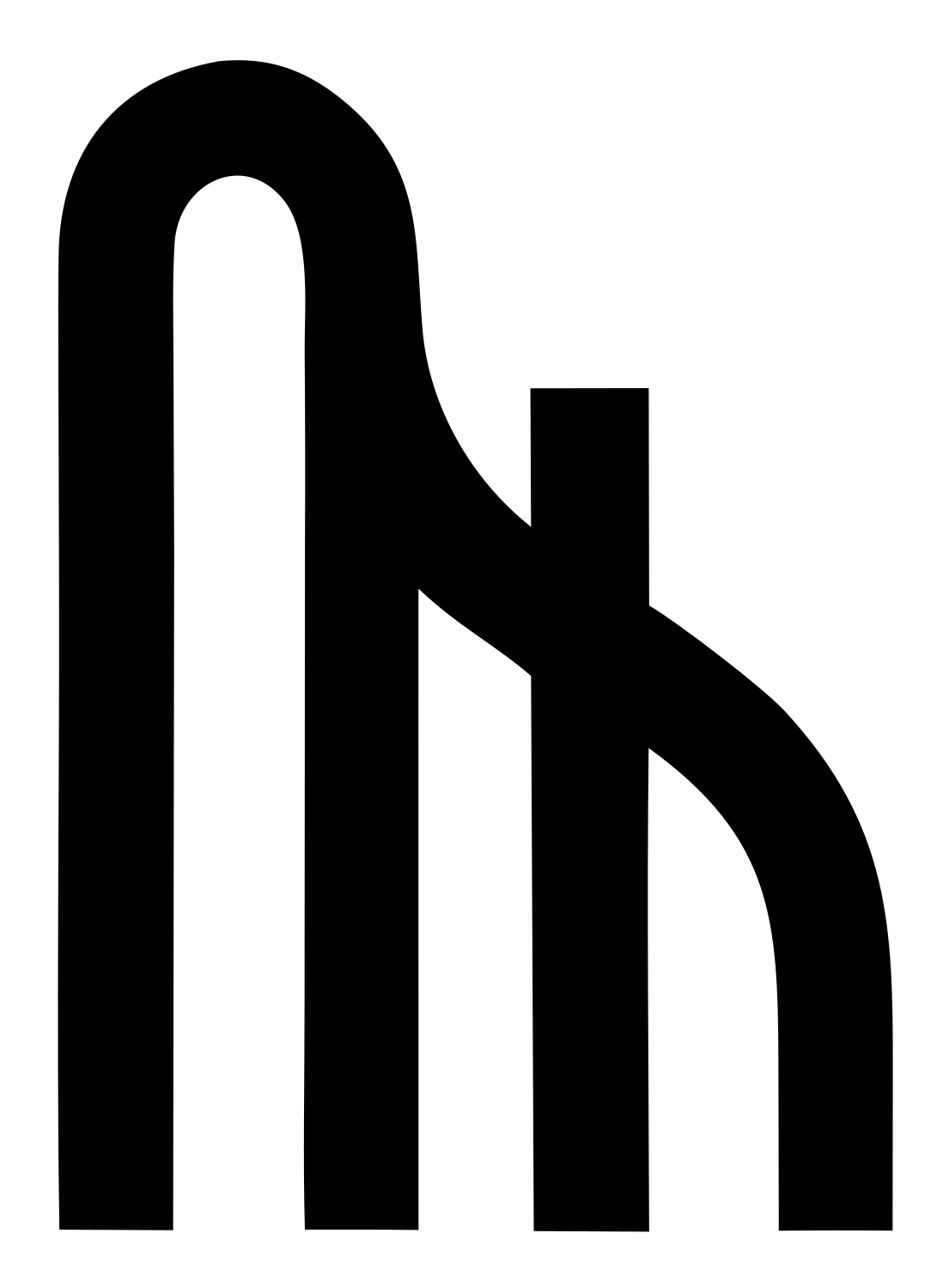 Monoline Piano Arch Mark #ffffff/#000000