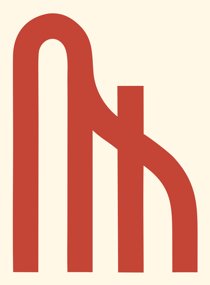Monoline Piano Arch Mark #fff8e7/#c44536