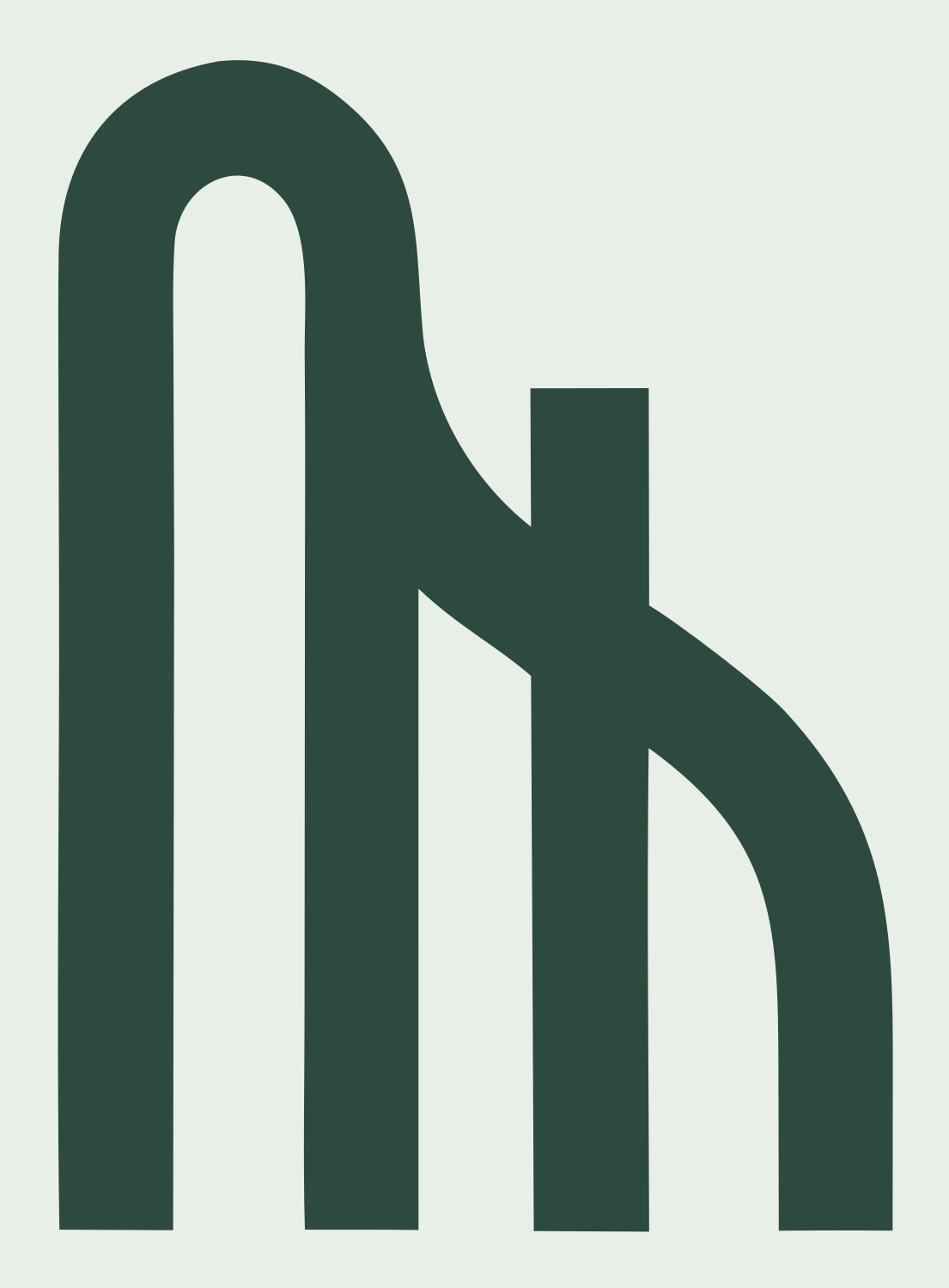 Monoline Piano Arch Mark #e8efe9/#2d4a3e