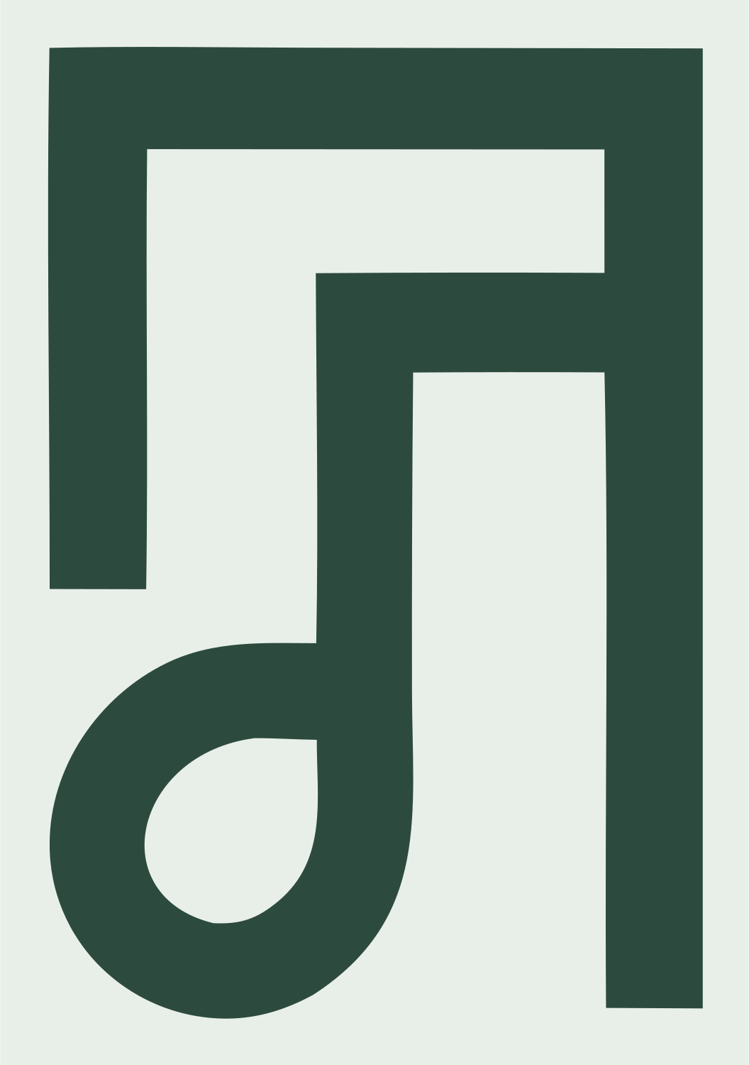 Monoline Music Note Emblem #e8efe9/#2d4a3e
