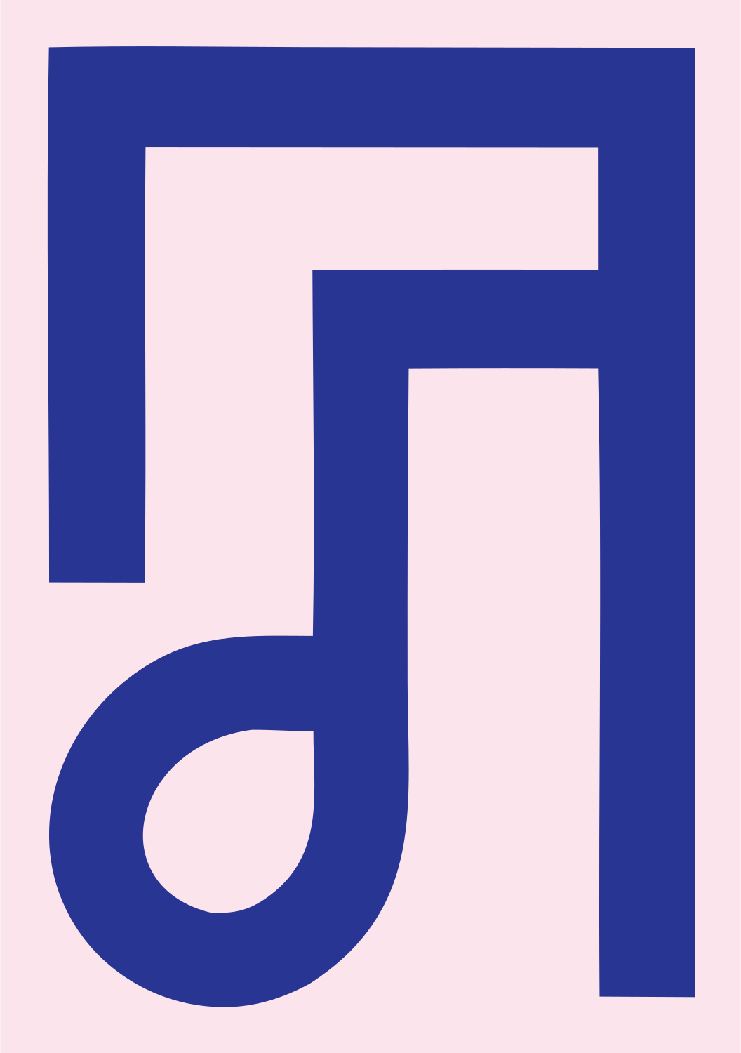 Monoline Music Note Emblem #fce4ec/#283593