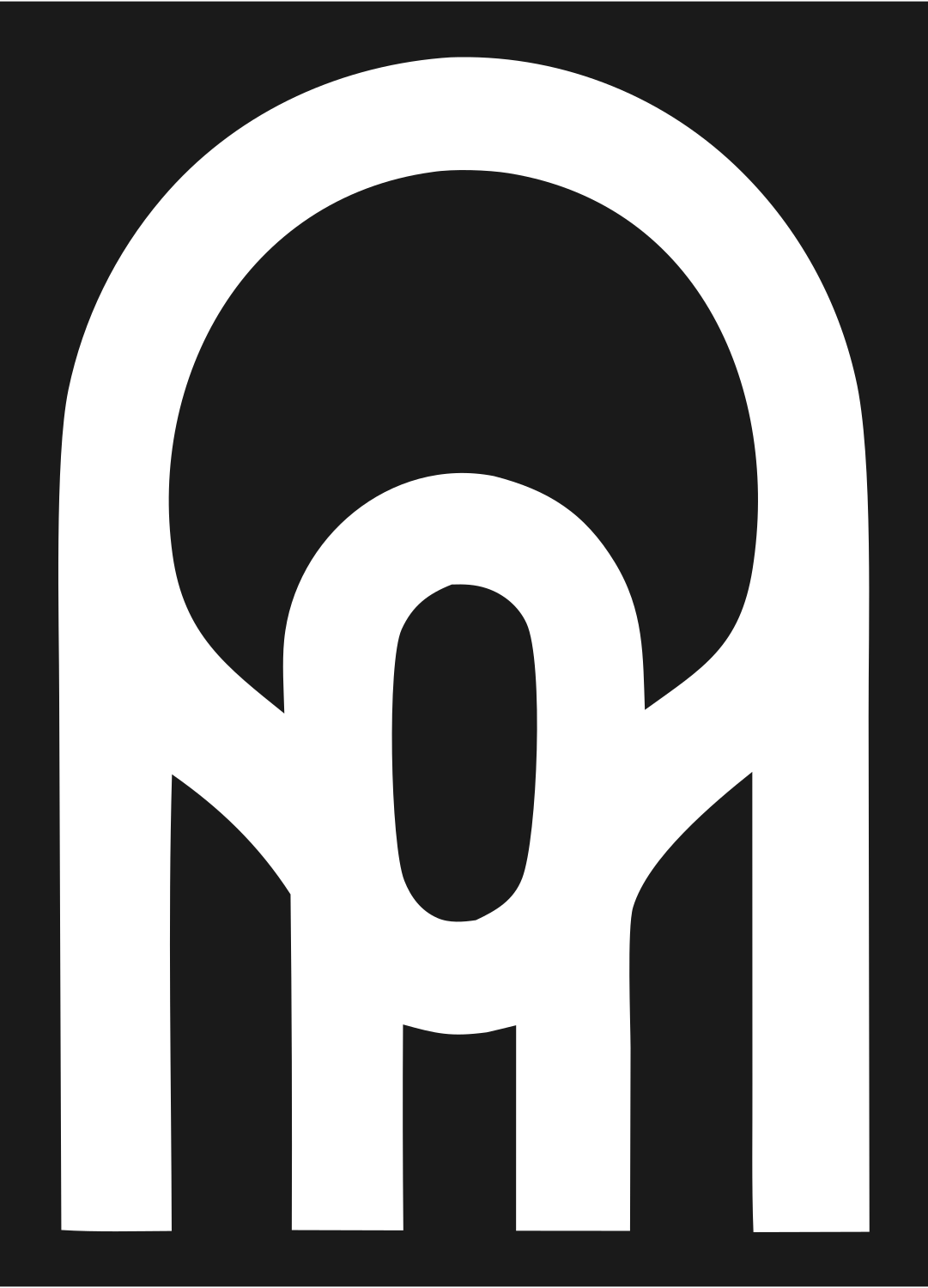 Nested Arch Piano Logo #1a1a1a/#ffffff