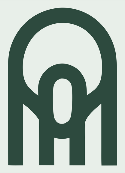 Nested Arch Piano Logo #e8efe9/#2d4a3e