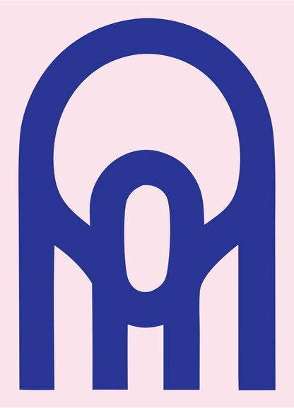 Nested Arch Piano Logo #fce4ec/#283593