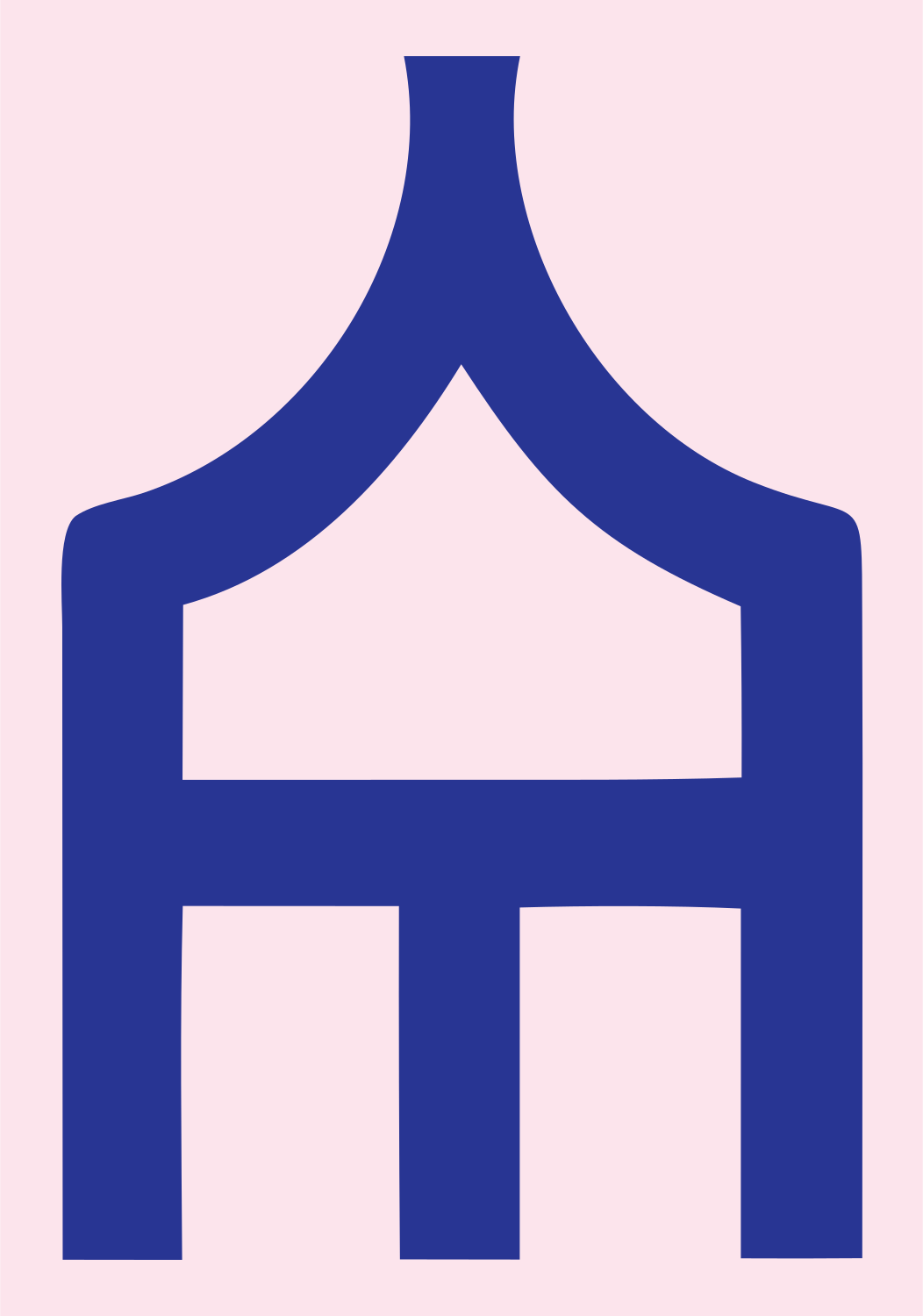 Pavilion Piano Keys Emblem #fce4ec/#283593