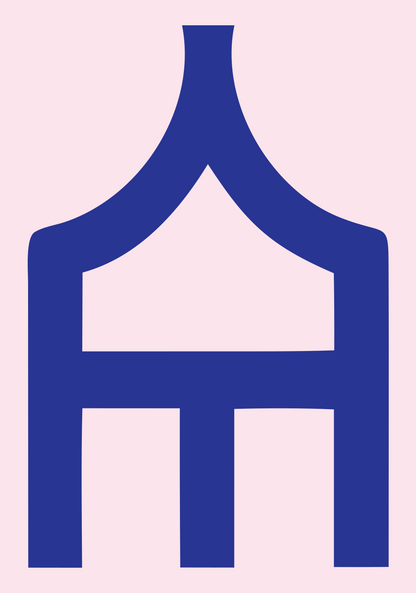 Pavilion Piano Keys Emblem #fce4ec/#283593