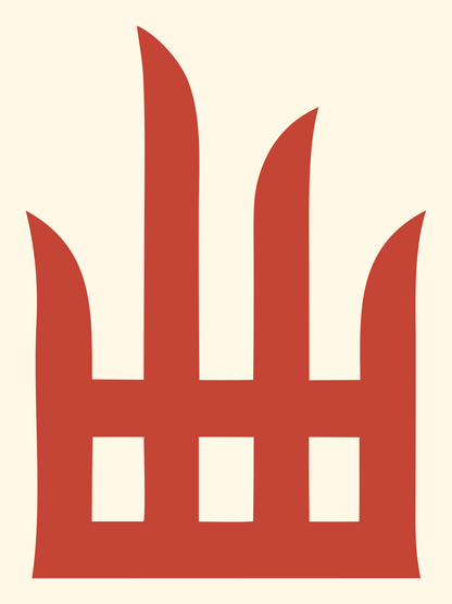 Rising Piano Keys Crest #fff8e7/#c44536
