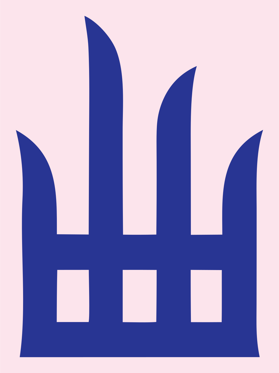 Rising Piano Keys Crest #fce4ec/#283593