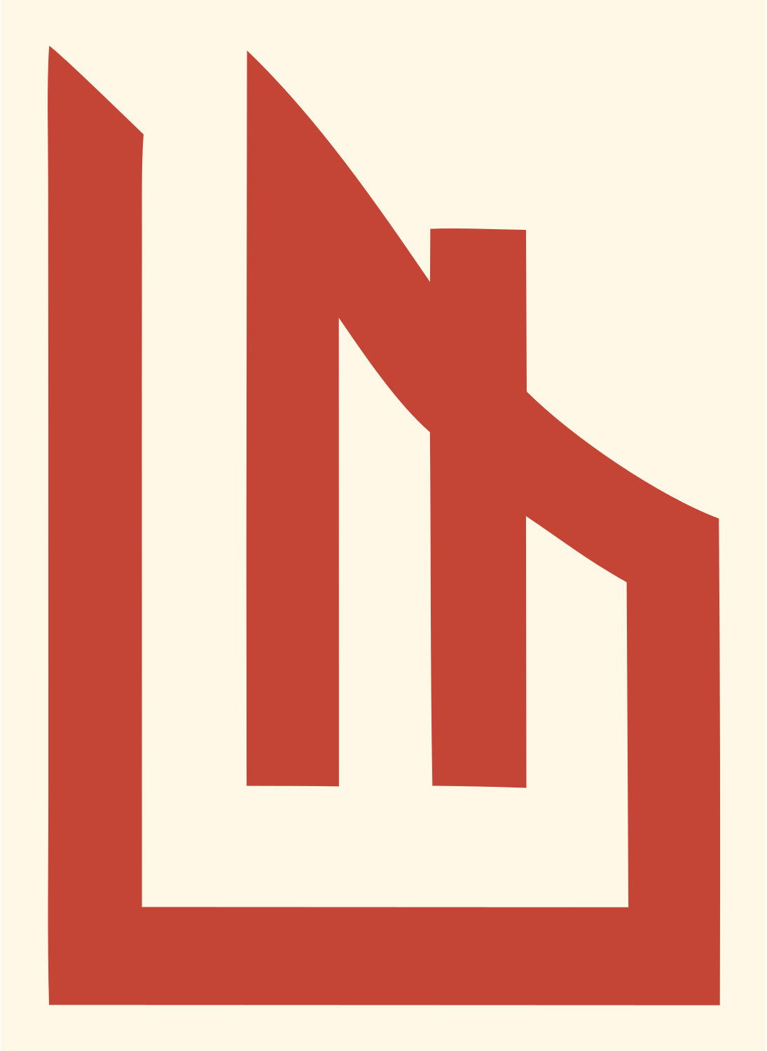 Bold Bar Chart Piano Emblem #fff8e7/#c44536