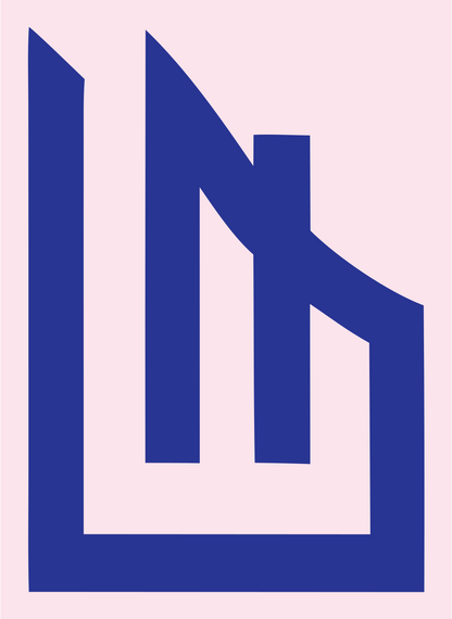 Bold Bar Chart Piano Emblem #fce4ec/#283593