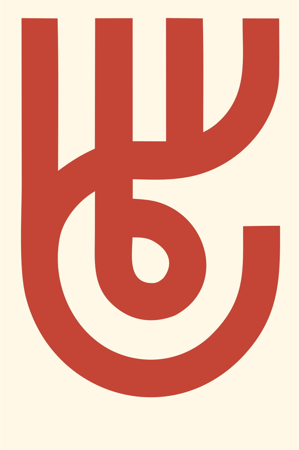 Monoline Fork Tuning Mark #fff8e7/#c44536