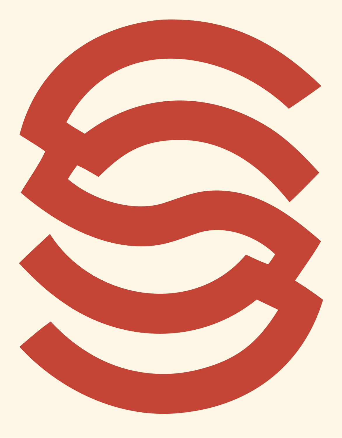 Monoline S-Shape Piano Icon #fff8e7/#c44536