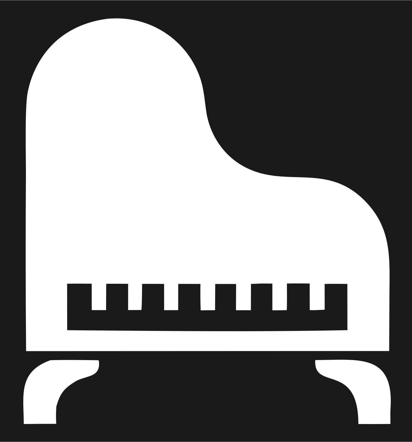 Heavy Grand Piano Silhouette Logo #1a1a1a/#ffffff