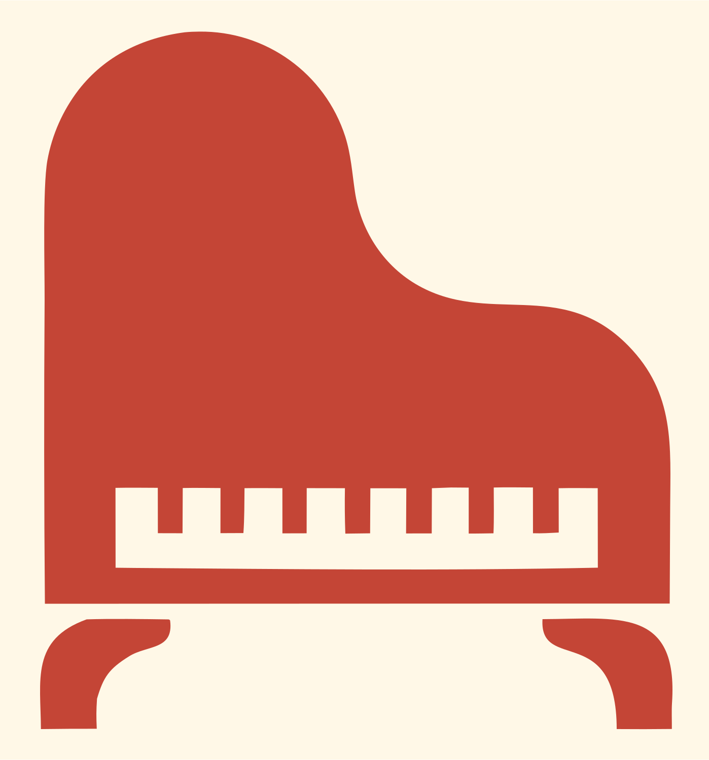 Heavy Grand Piano Silhouette Logo #fff8e7/#c44536