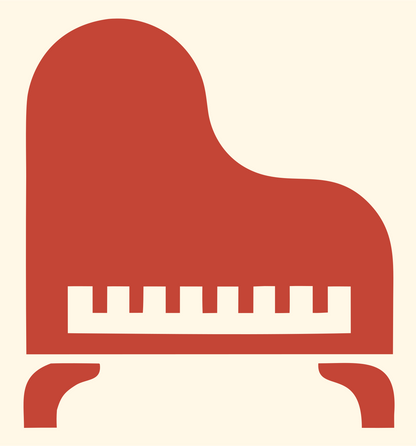 Heavy Grand Piano Silhouette Logo #fff8e7/#c44536