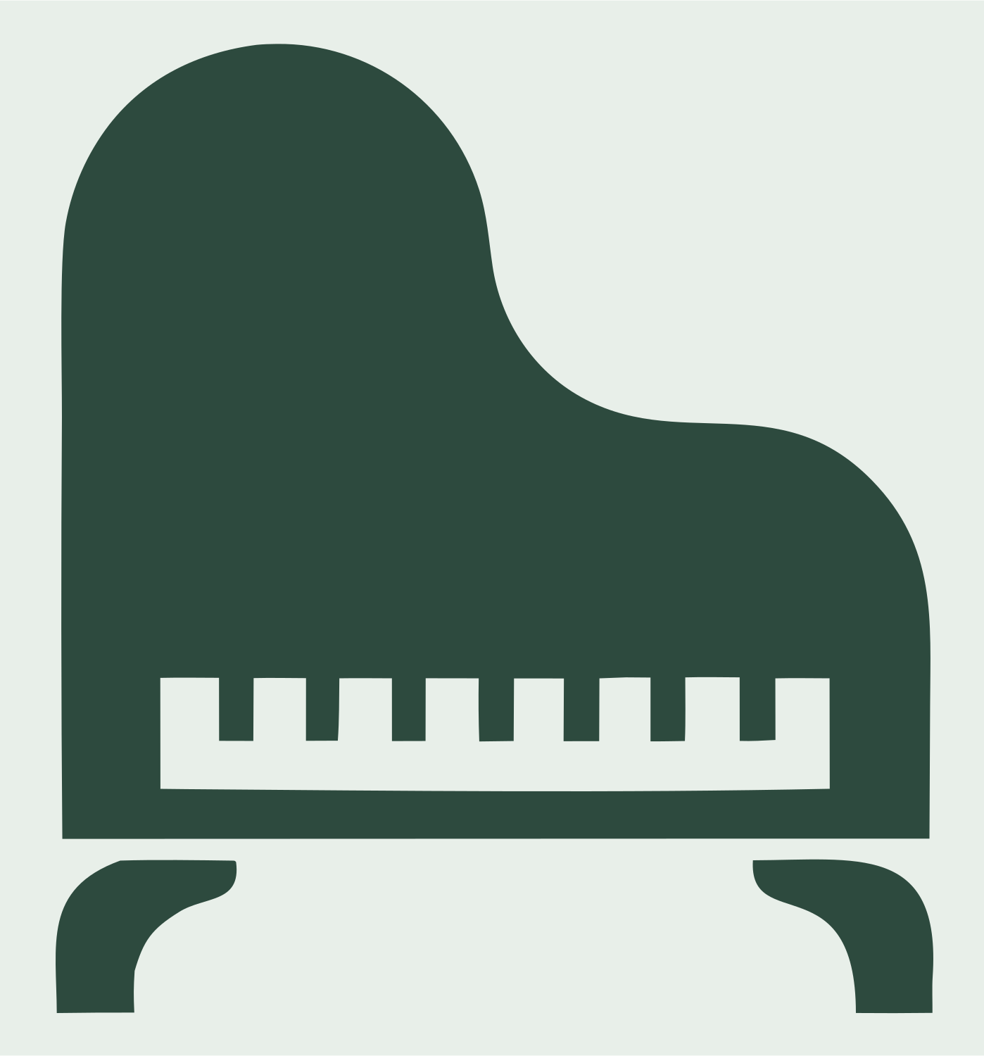 Heavy Grand Piano Silhouette Logo #e8efe9/#2d4a3e