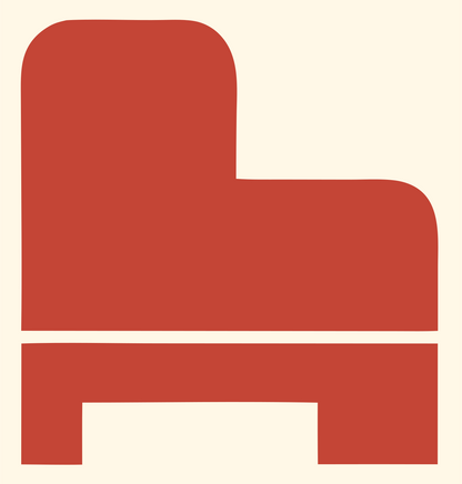Bold Upright Piano Side Badge #fff8e7/#c44536