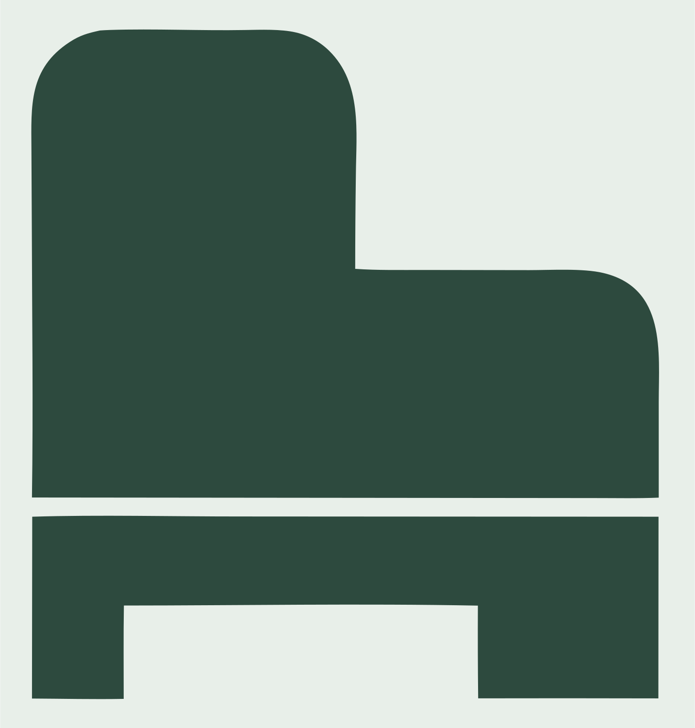 Bold Upright Piano Side Badge #e8efe9/#2d4a3e