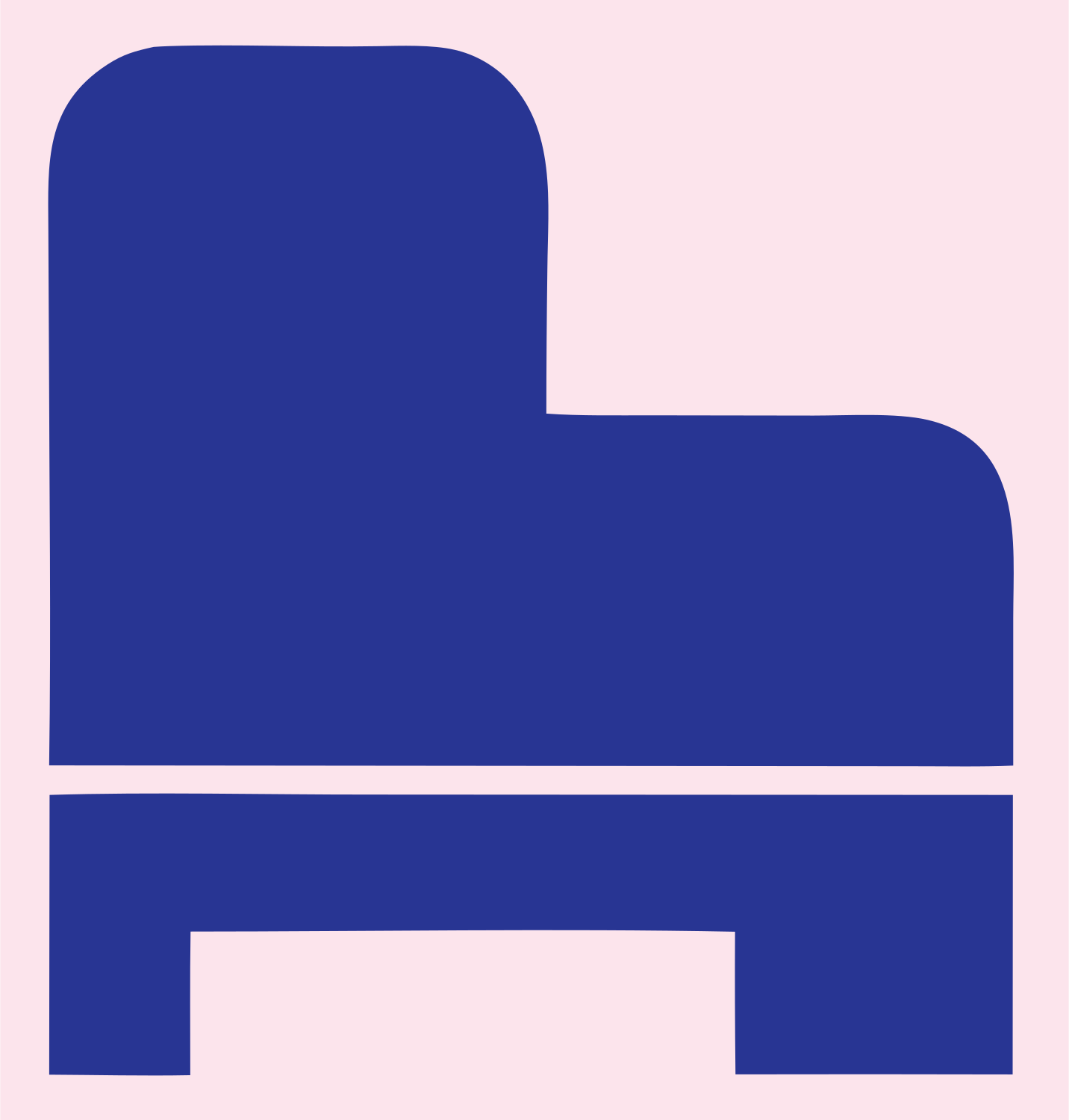 Bold Upright Piano Side Badge #fce4ec/#283593