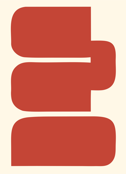 Bold Stacked Bars Piano Mark #fff8e7/#c44536