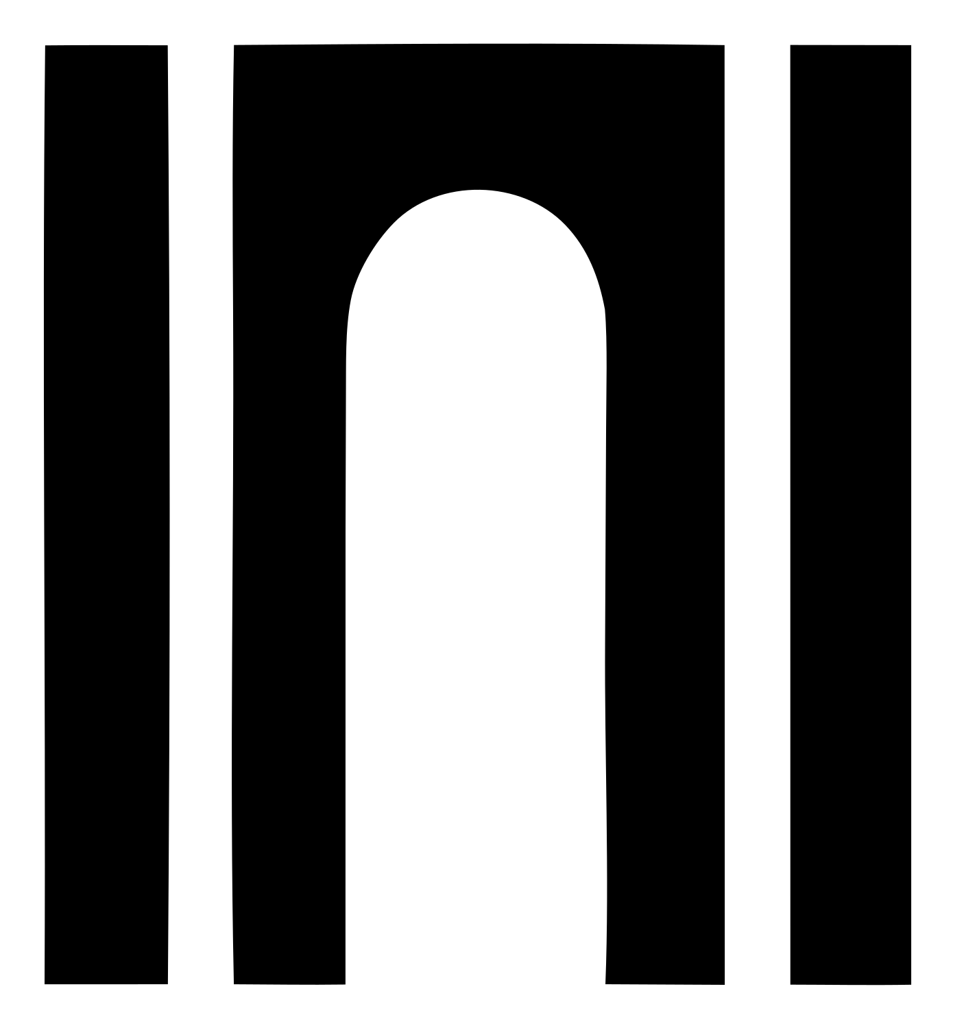 Blocky Arch Piano Keys Logo #ffffff/#000000