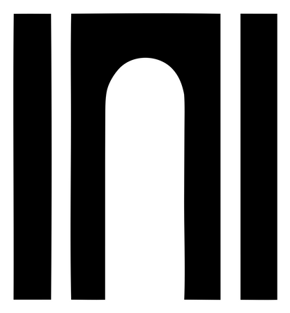 Blocky Arch Piano Keys Logo #ffffff/#000000