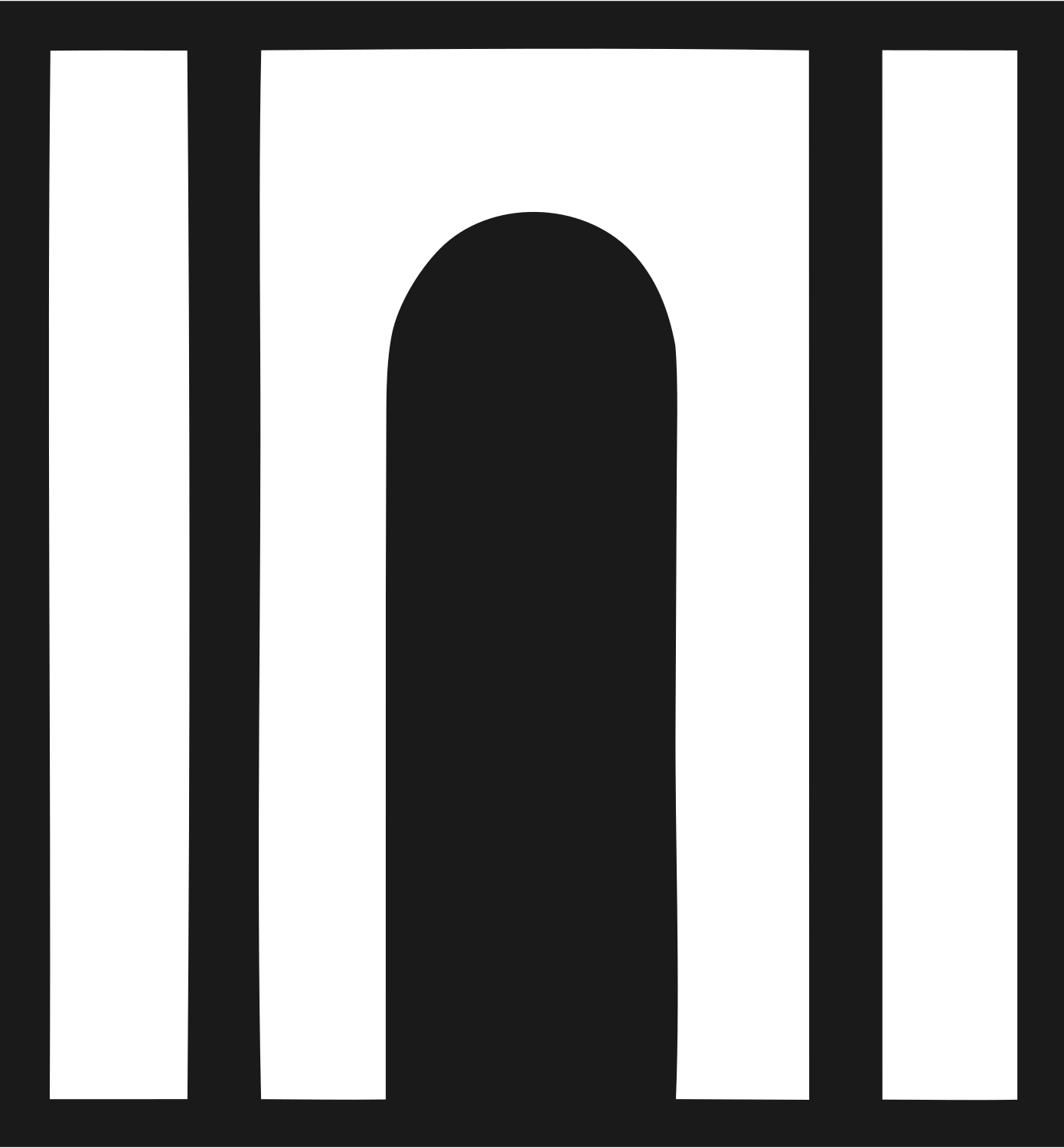 Blocky Arch Piano Keys Logo #1a1a1a/#ffffff