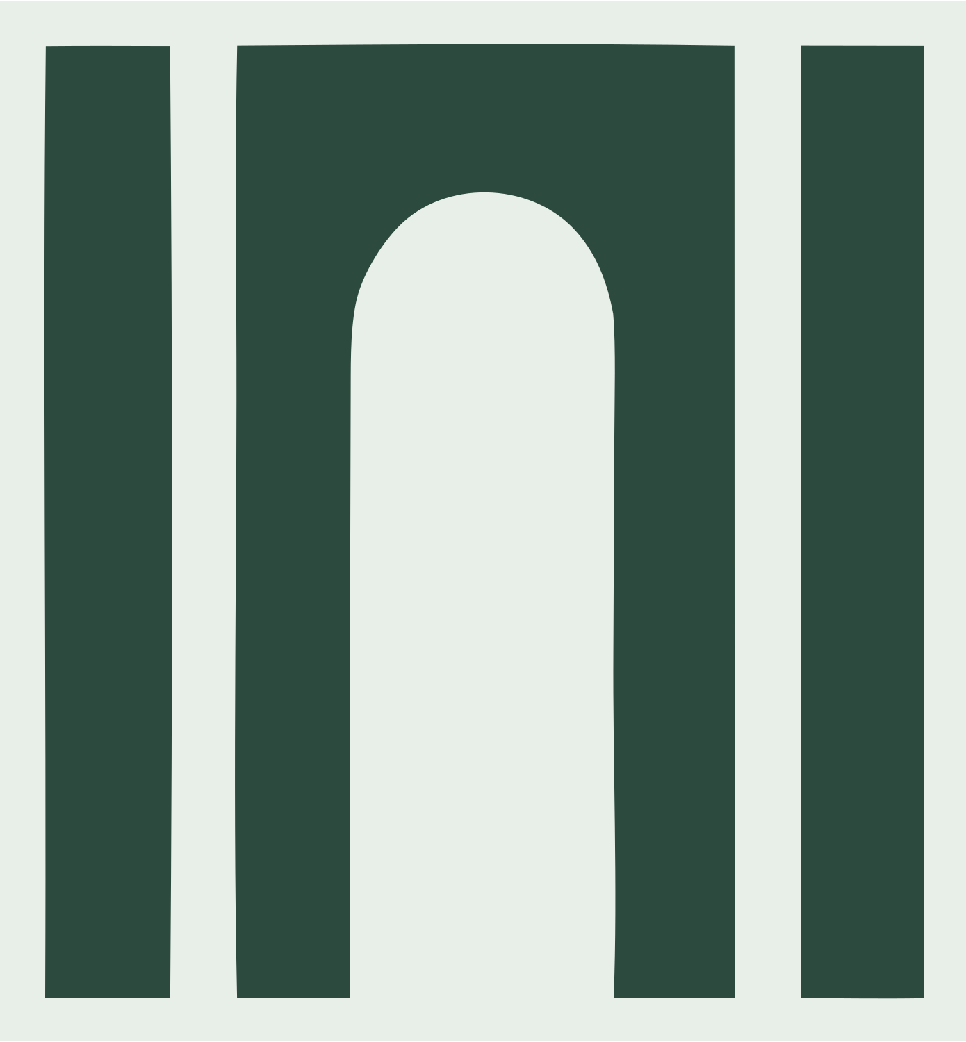 Blocky Arch Piano Keys Logo #e8efe9/#2d4a3e