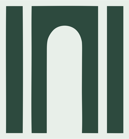 Blocky Arch Piano Keys Logo #e8efe9/#2d4a3e