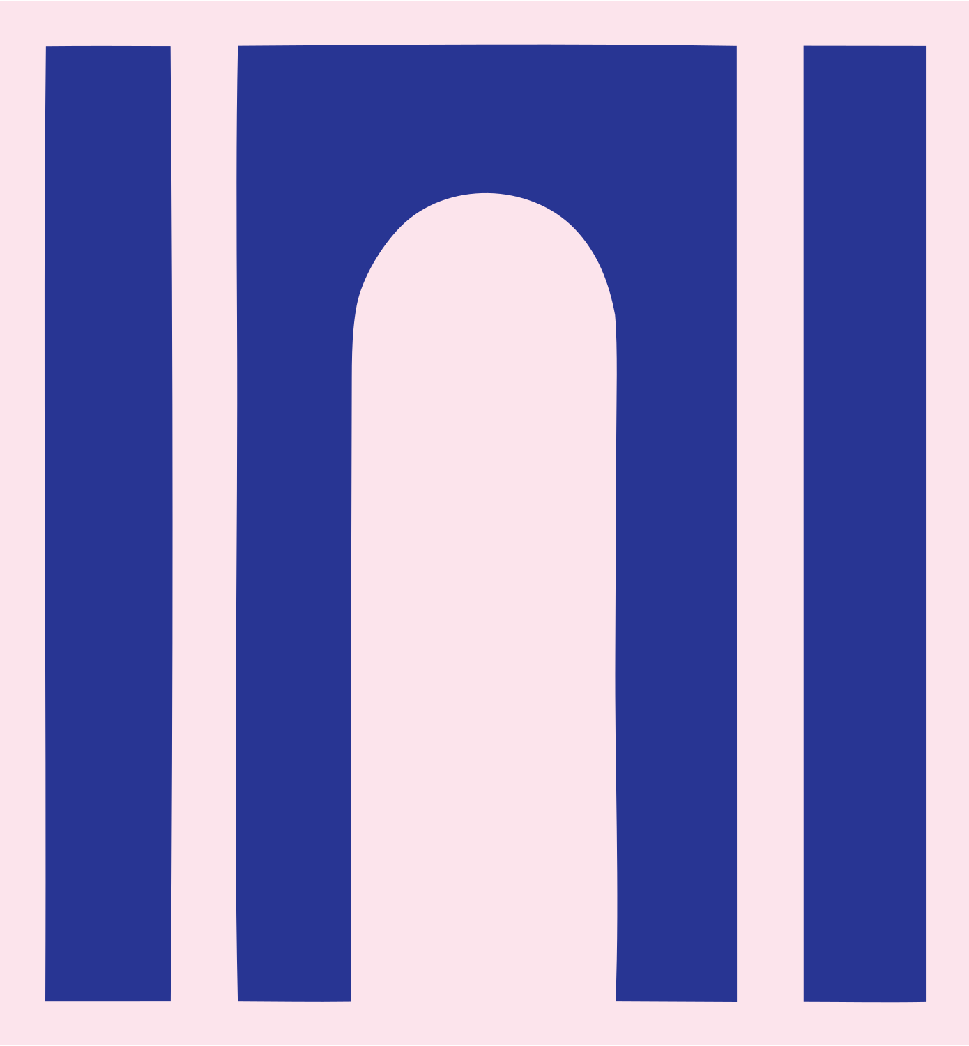Blocky Arch Piano Keys Logo #fce4ec/#283593