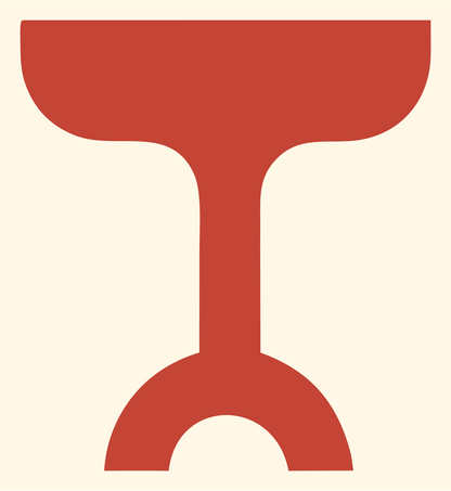 Bold Pedestal Piano Mark #fff8e7/#c44536