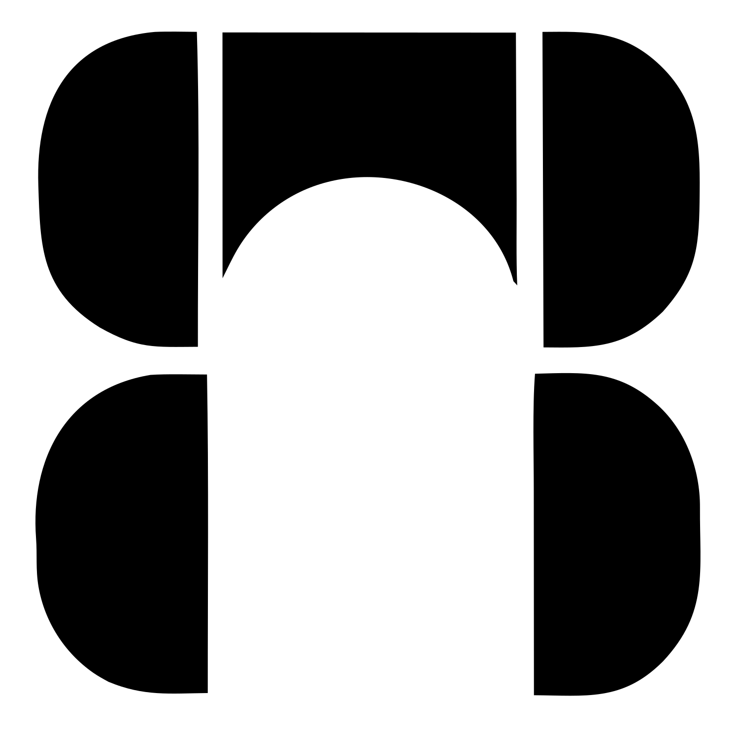 Chunky Split Panel Piano Mark #ffffff/#000000