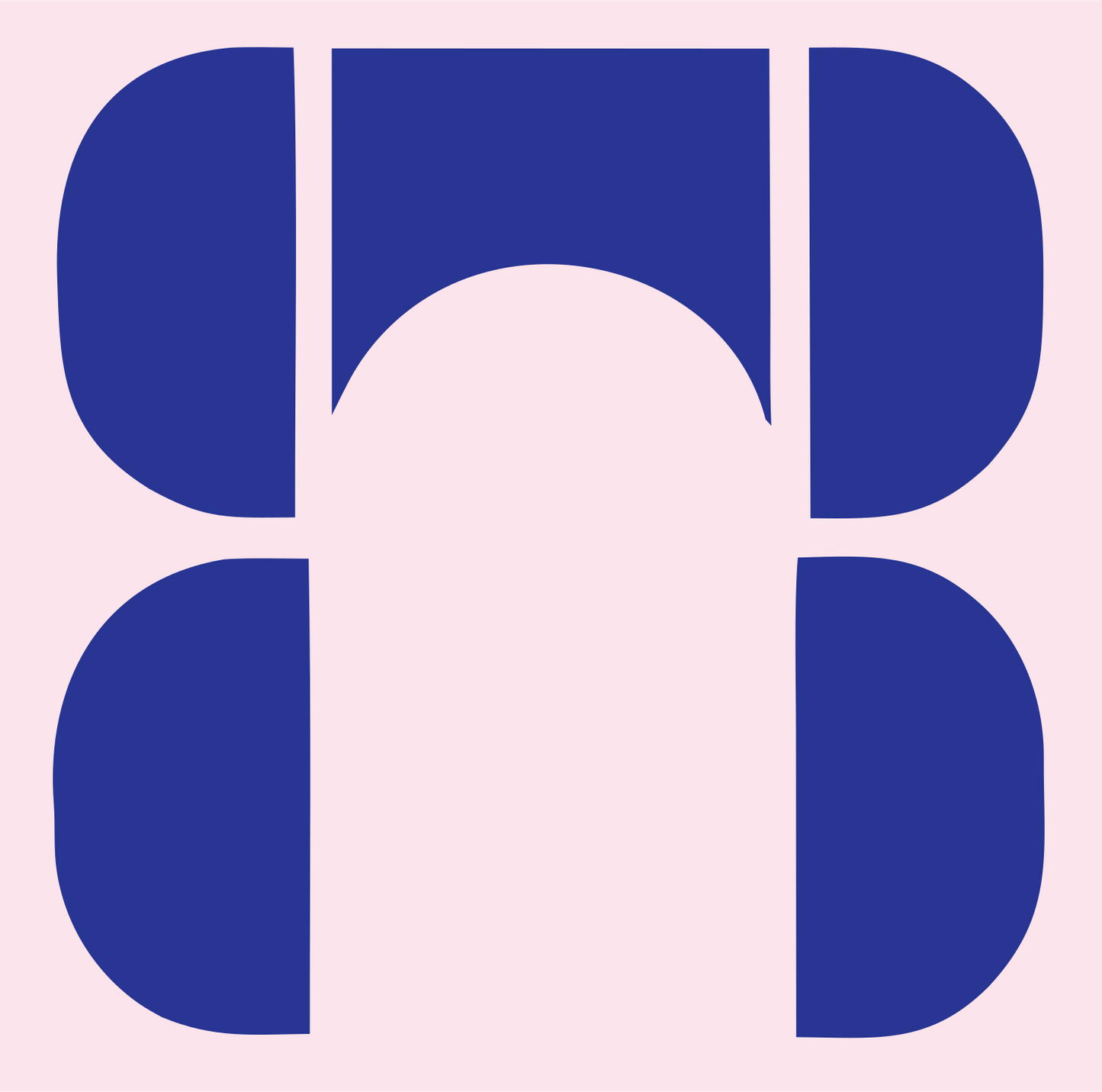 Chunky Split Panel Piano Mark #fce4ec/#283593