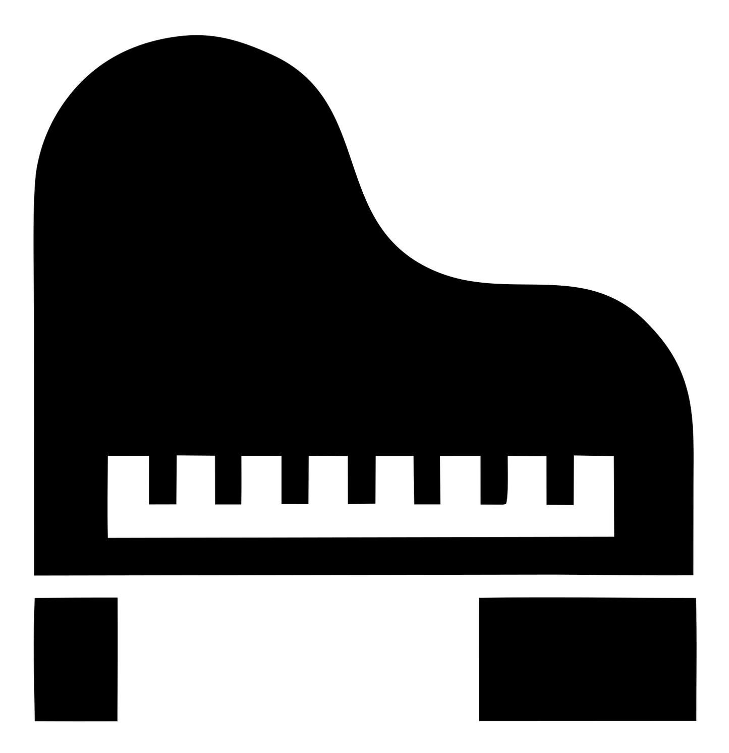 Heavy Grand Piano Top-Down Icon #ffffff/#000000