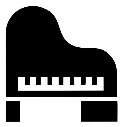 Heavy Grand Piano Top-Down Icon #ffffff/#000000