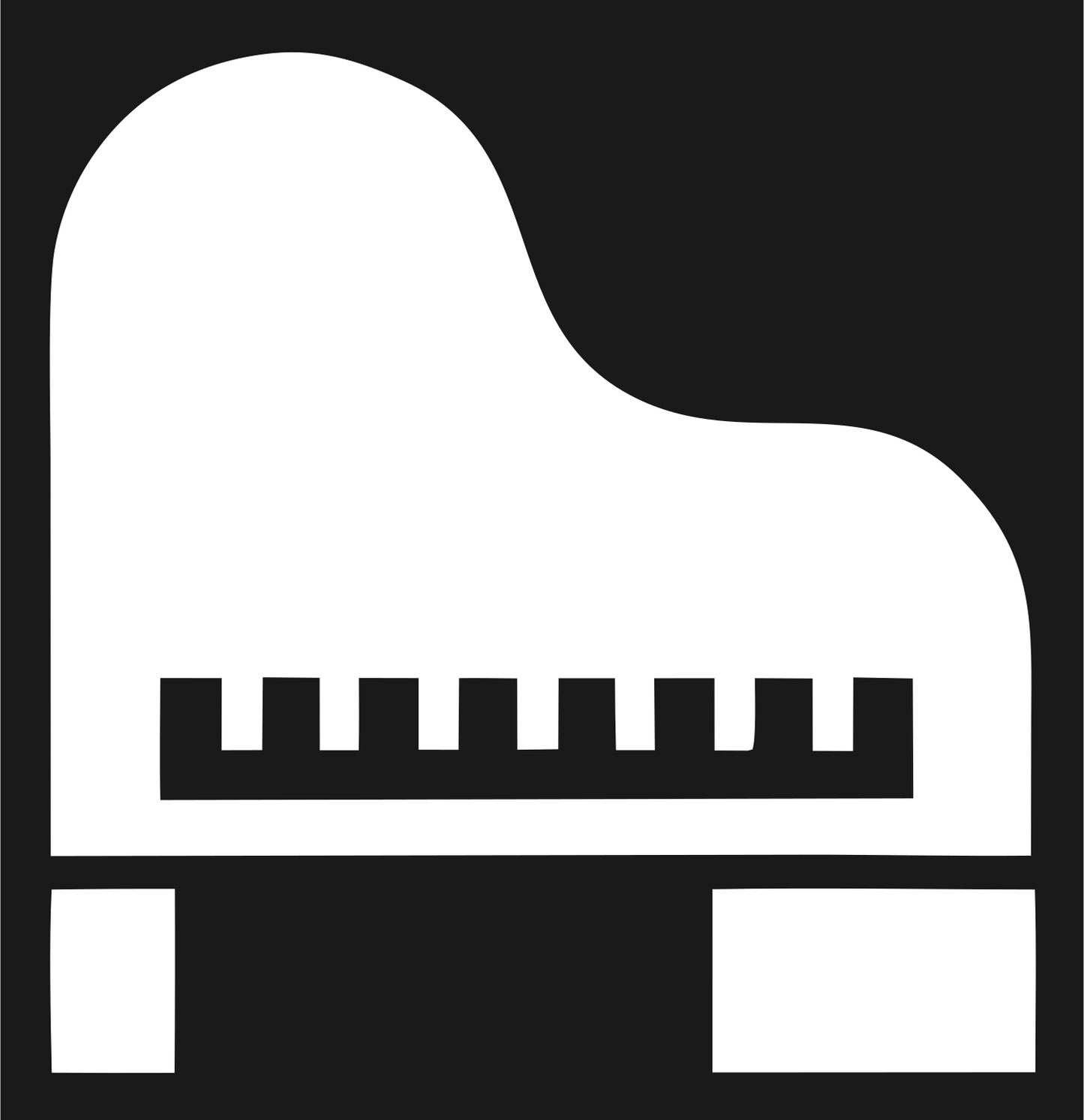 Heavy Grand Piano Top-Down Icon #1a1a1a/#ffffff
