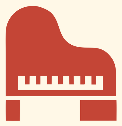 Heavy Grand Piano Top-Down Icon #fff8e7/#c44536